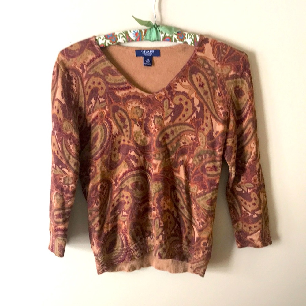 Paisley 100% Cotton Chaps Sweater